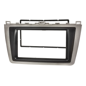 Double DIN Radio Bezel compatible with Mazda 6 GH 2008-2012 silver/black