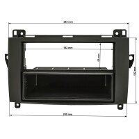 Radio panel metal shaft compatible with Mercedes A (W169), B (W245), Sprinter (W906), VW Crafter, black