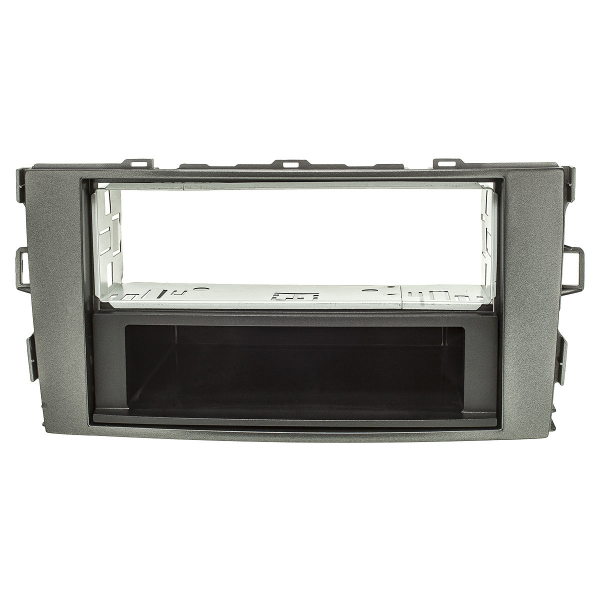 Radio bezel metal slot compatible with Toyota Auris E150 2007-2012 silver