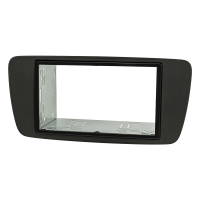 Double DIN radio bezel set compatible with Seat Ibiza 6J My.2008-2013 anthracite black with installation kit