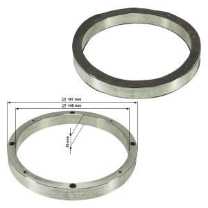 SOLID aluminum spacer ring for 165mm DIN speaker, height...