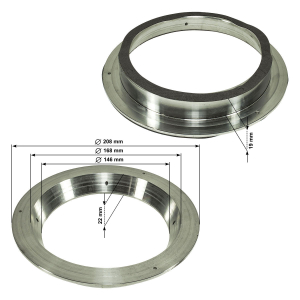 SOLID aluminum spacer ring reducer 200mm to 165mm DIN...