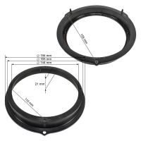 Speaker rings adapter brackets compatible with Ford Focus C-Max from 2010 Kuga from 2016 for 165mm DIN speakers