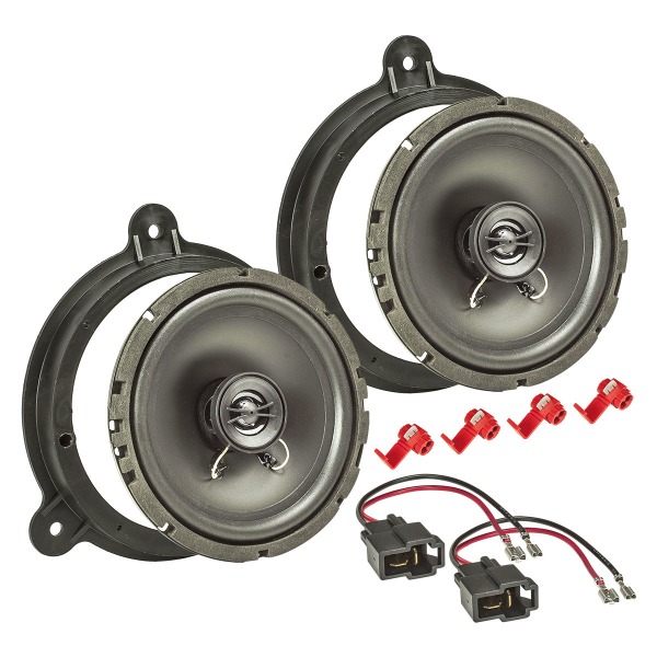 TA16.5-Pro Lautsprecher Einbau-Set kompatibel mit Nissan Micra Note Qashqai Juke X-Trail Navara 165mm Koaxial System