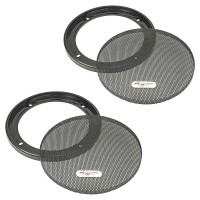 Excalibur speaker grill grill for 130mm din speakers, black, 2-piece plastic ring with metal grill, set