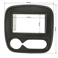 Double DIN radio cover compatible with Opel Vivaro B from 2014 Renault Trafic III from 2014 Fiat Talento from 2016 Nissan NV300 from 2016 black for automatic air conditioner