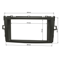 Double DIN Radio Bezel compatible with Toyota Verso from 2009 black