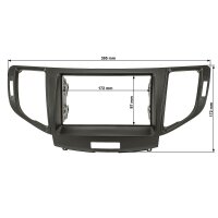 Double DIN radio bezel compatible with Honda Accord 8 VIII CU/CW facelift 2008-2015 black