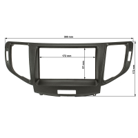 Double DIN Radio Bezel compatible with Honda Accord 8 VIII CU/CW Facelift from 2008-2015 black