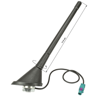 Fakra antenna roof antenna in 16V design with amplifier compatible with Audi Skoda VW 72 degree rod 17,5cm