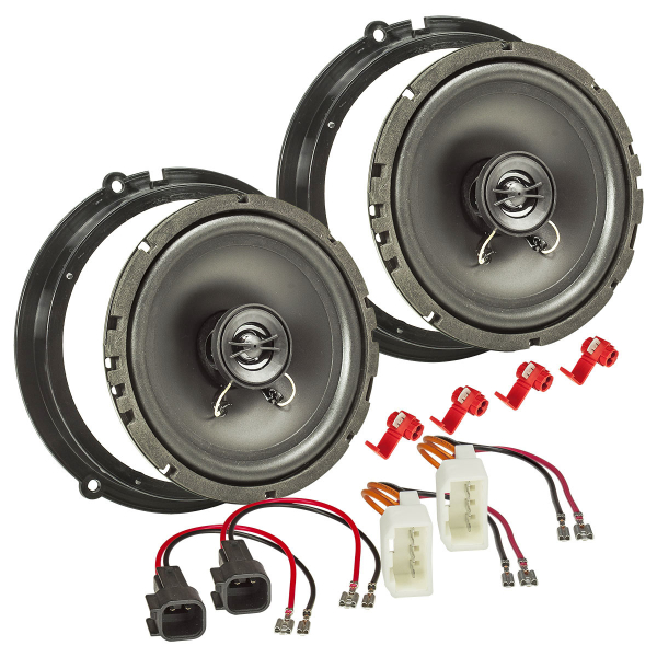 TA16.5-Pro Lautsprecher Einbau-Set kompatibel mit Ford Fiesta B-Max C-Max Focus Mondeo 165mm Koaxial System