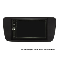 Doppel DIN Radioblende Set kompatibel mit Seat Ibiza 6J Bj.2008-2013 schwarz metallic mit Einbaukit