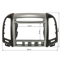 Double DIN radio bezel compatible with Hyundai Santa Fe CM Facelift 2006-2012 4 switch version