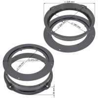 Speaker rings adapter brackets compatible with Audi A1 A3 A4 A5 A6 A7 A8 Q3 Q5 Seat Leon door front for 165mm speakers