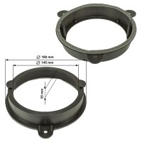 Speaker rings, adapters, and brackets compatible with Renault Laguna, Megane, Captur, and Trafic Master for 165 mm DIN speakers