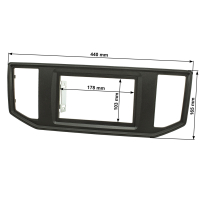 Double DIN Radio Bezel compatible with VW Crafter II MAN TGE from 2017 black