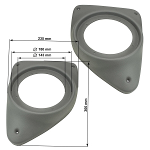 Loudspeaker adapter/rings Doorboard compatible with Fiat Ducato II (244) from 2002-2006 Front compatible with 165mm speakers