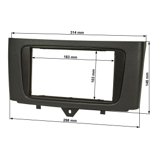 Double DIN radio cover set compatible with Smart fortwo 451 Facelift from Bj.10.2010-2014 black with Radio Basic