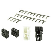 Quadlock Most Stecker Buchse Einsatz weiss schwarz 24-polig incl. 24 MQS Kontake Kammer A + B