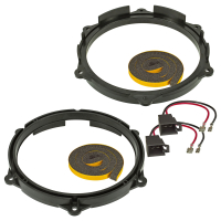 Speaker rings adapter cable foam compatible with Seat Ibiza 2008-2017 front door for 165mm DIN speakers