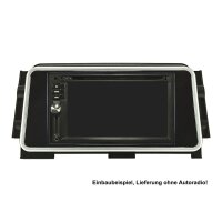 Double DIN radio bezel compatible with Nissan Micra K14 from 2017 Piano black with silver