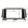 Double DIN radio bezel compatible with Nissan Micra K14 from 2017 Piano black with silver