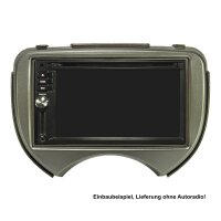 Doppel DIN Radioblende kompatibel mit Nissan Micra K13 2011-2013 silber