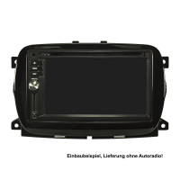 Double DIN radio bezel compatible with Fiat 500 from 2016 500 Abarth with radio Uconnect 7 inch piano lacquer black