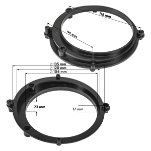 Speaker Rings Adapter Brackets compatible with Audi A4 B5 A4 B5 Avant Front Door for 130mm DIN Speakers