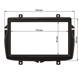 Double DIN Radio Bezel Set compatible with Lada Vesta Daewoo Royale from 2015 black