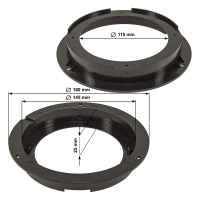 Speaker rings adapter brackets compatible with Hyundai i10 III door front rear for 130mm DIN speakers