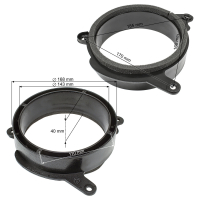 Speaker Rings Adapter Brackets compatible with Mercedes E-Class W210 Front Door for 165mm DIN Speakers