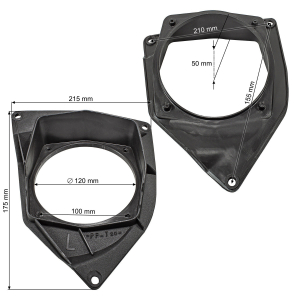 Speaker rings adapter brackets compatible with Citroen C3 DS3 rear for 130mm DIN speakers