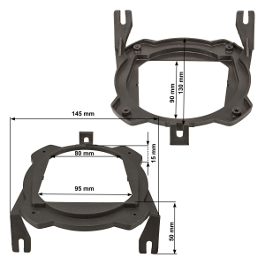 Speaker rings adapter brackets compatible with Opel Corsa B C Tigra side panel rear for 130mm DIN speakers