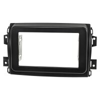 Double DIN radio bezel HQ compatible with Fiat Ducato Series 8 from 2021, black with device holder
