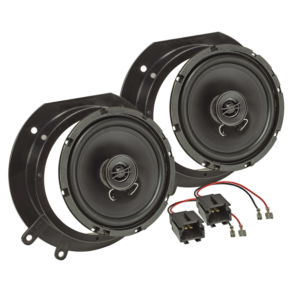 TA16.5-Pro Lautsprecher Einbau-Set kompatibel mit Peugeot Expert Citroen Jumpy Fiat Scudo Tür vorne 165mm Koaxial System