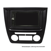 Doppel DIN Radioblende kompatibel mit Skoda Yeti 5L ab 2009 schwarz Fzg. mit Klimaautomatik