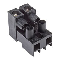 Universal plug connector, 2-pole, 90-degree angled, black, for cables up to 4.0 sq mm, 400 V, 16 A