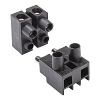 Universal plug connector, 2-pole, 90-degree angled, black, for cables up to 4.0 sq mm, 400 V, 16 A