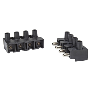Universal Steckverbinder Klemmverbinder 4polig schwarz f&uuml;r Kabel bis 4,0qmm, 400V, 16A - 5er Set