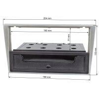 Radioblende mit Klappfach kompatibel mit Opel Corsa C Combo Omega B Vectra C Meriva Suzuki Ignis Wagon R matt-chrom