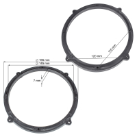 Speaker rings adapter brackets compatible with Mercedes Vito Viano from 2015 165mm rear speakers