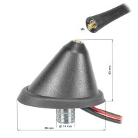DAB Antenne Auto Kombi Dach Antenne DAB+ UKW AM FM mit Verstärker SMB DIN 72 Grad 7,5m Kabel Kombi Wohnmobil Wohnwagen