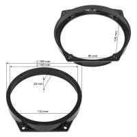 Speaker rings adapter brackets compatible with BMW Mini 1 2 generation from 2001-2014 front door for 165mm DIN speakers
