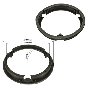 Speaker rings adapter brackets compatible with Suzuki Swift Vitara Baleno from 2016 Ignis from 2018 for 165mm speakers