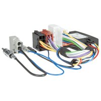 Steering wheel interface compatible with Nissan Note E11, including antenna adapter