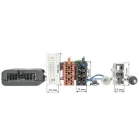 Steering wheel interface compatible with Nissan Note E11, including antenna adapter