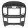 Double DIN radio bezel compatible with Hyundai H1 (TQ) vehicles with clock via OEM device from 2015 onwards, black/silver