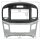 Double DIN radio bezel compatible with Hyundai H1 (TQ) vehicles with clock via OEM device from 2015 onwards, black/silver