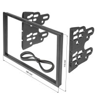 Double DIN radio bezel compatible with Honda HR-V RU 2015 - 2022 Piano black finish
